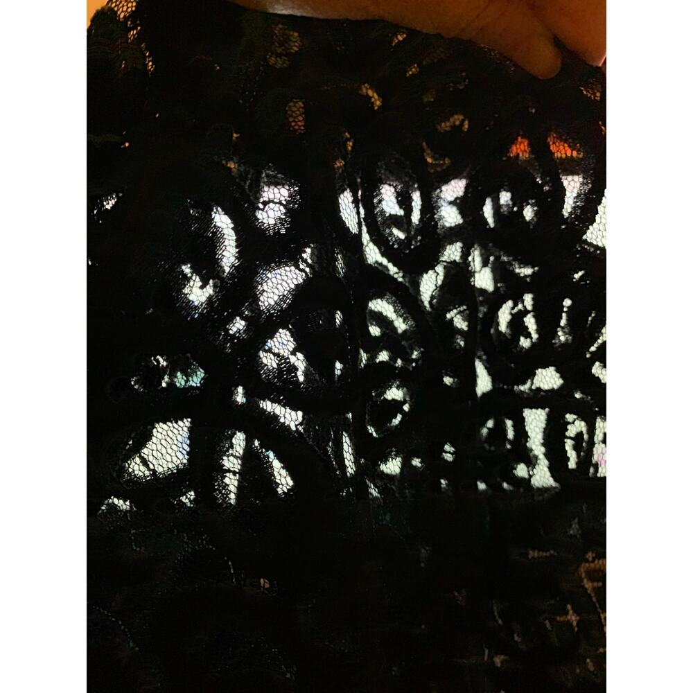 Black Floral Lace Sleeveless Fit and Flare Dress Max Studio Size 4 - Picture 8 of 8